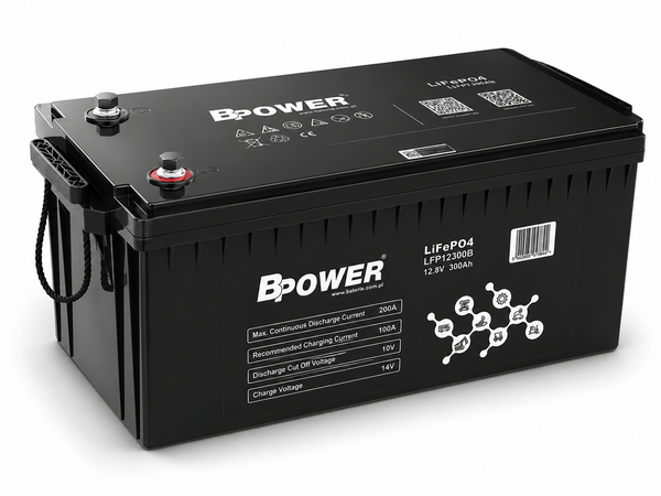 Bpower Litium LiFePo4 akku 12V 300Ah Bluetooth