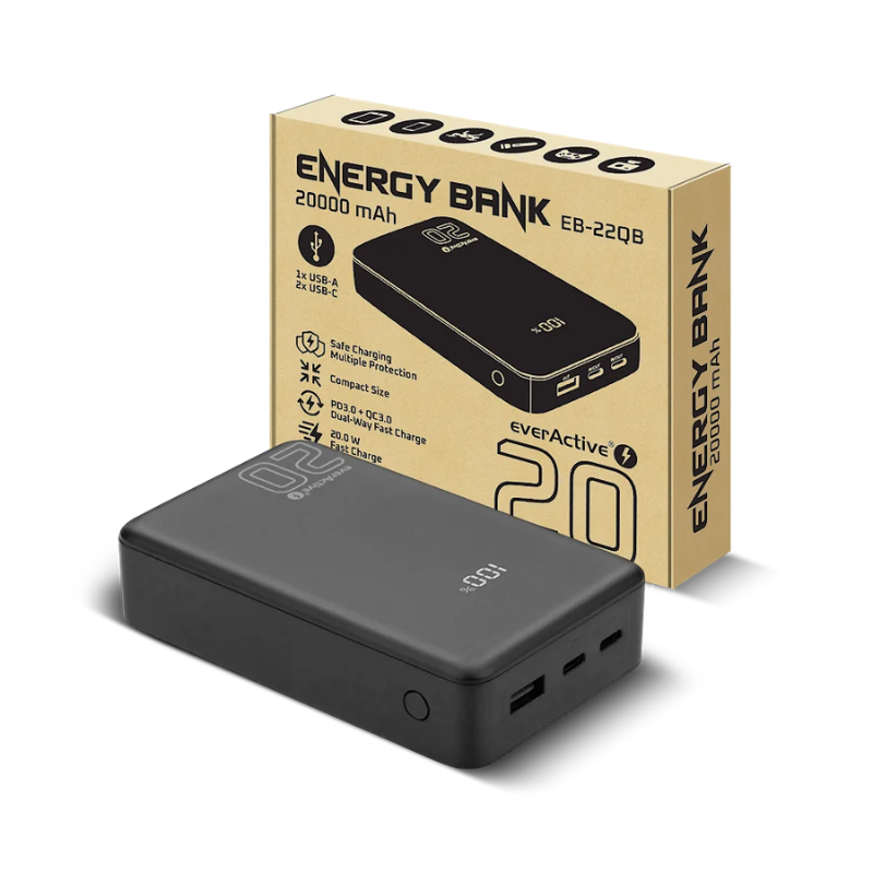 everActive varavirtal&auml;hde 20000mAh PD 20W
