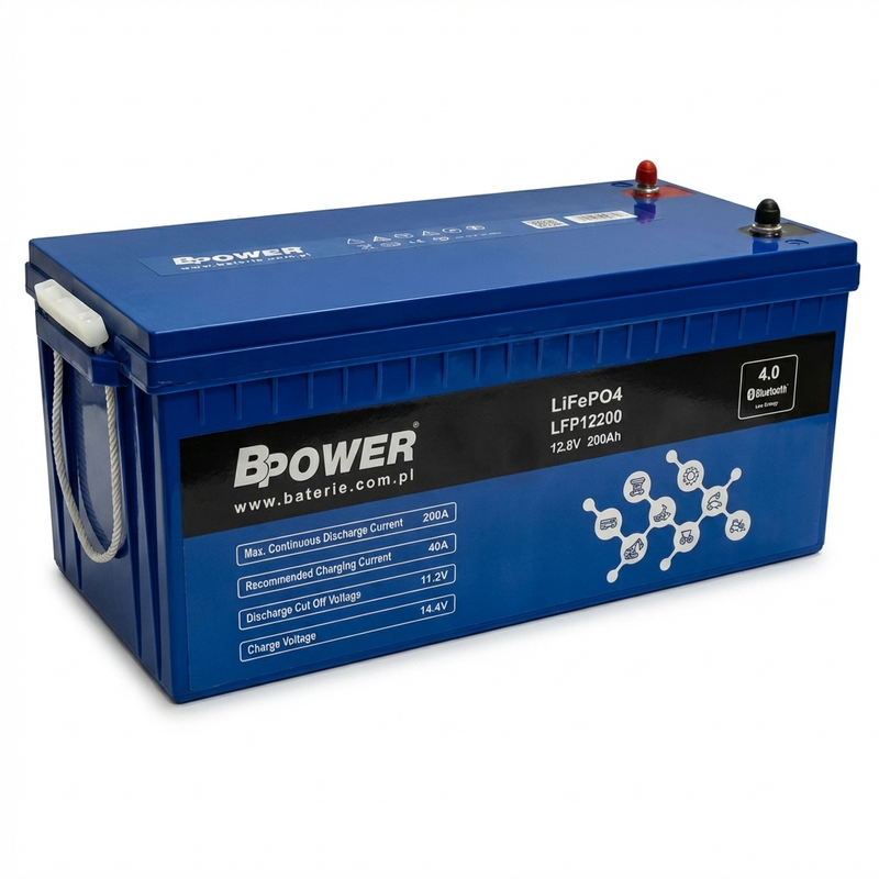 Bpower Litium LiFePo4 akku 12V 200Ah Bluetooth